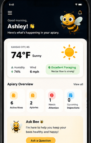 ApiaryKeeper app — Dashboard — New Home