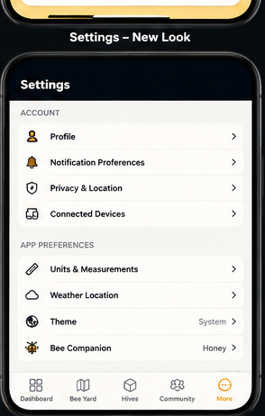 ApiaryKeeper app — Settings